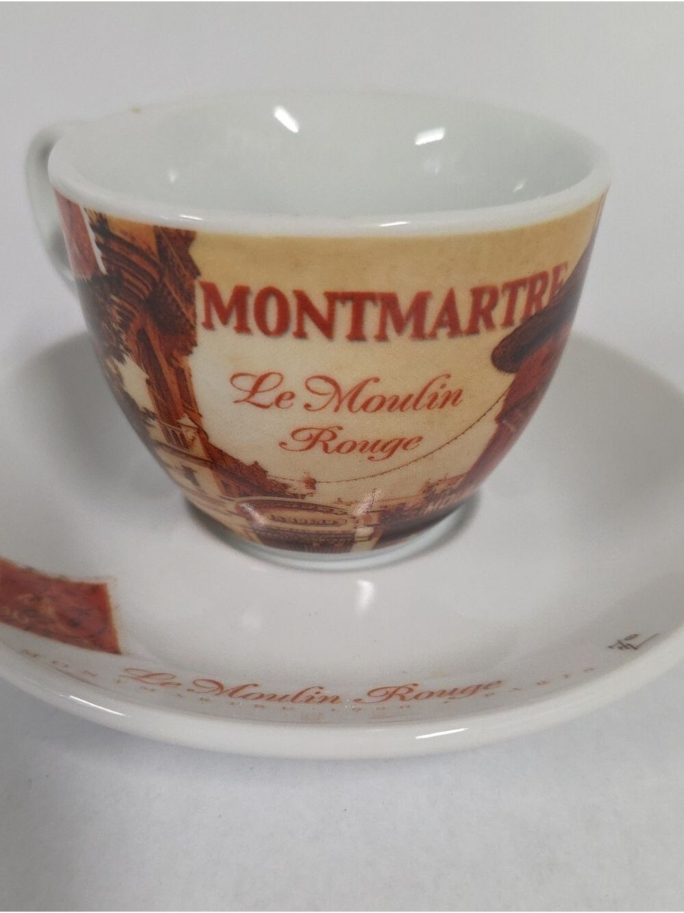 Montmartre Le Moulin Rouge Expresso/Demitasse Cup & Saucer Set - Paris Souvenir